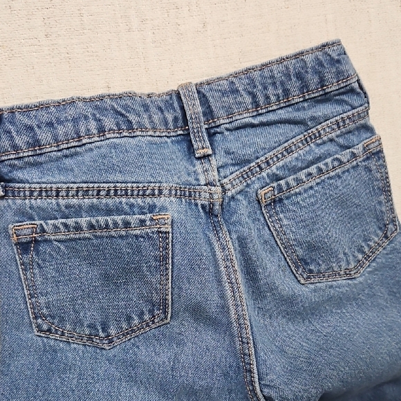 Wide leg Blue Distressed Denim Jeans - Picture 5 of 6